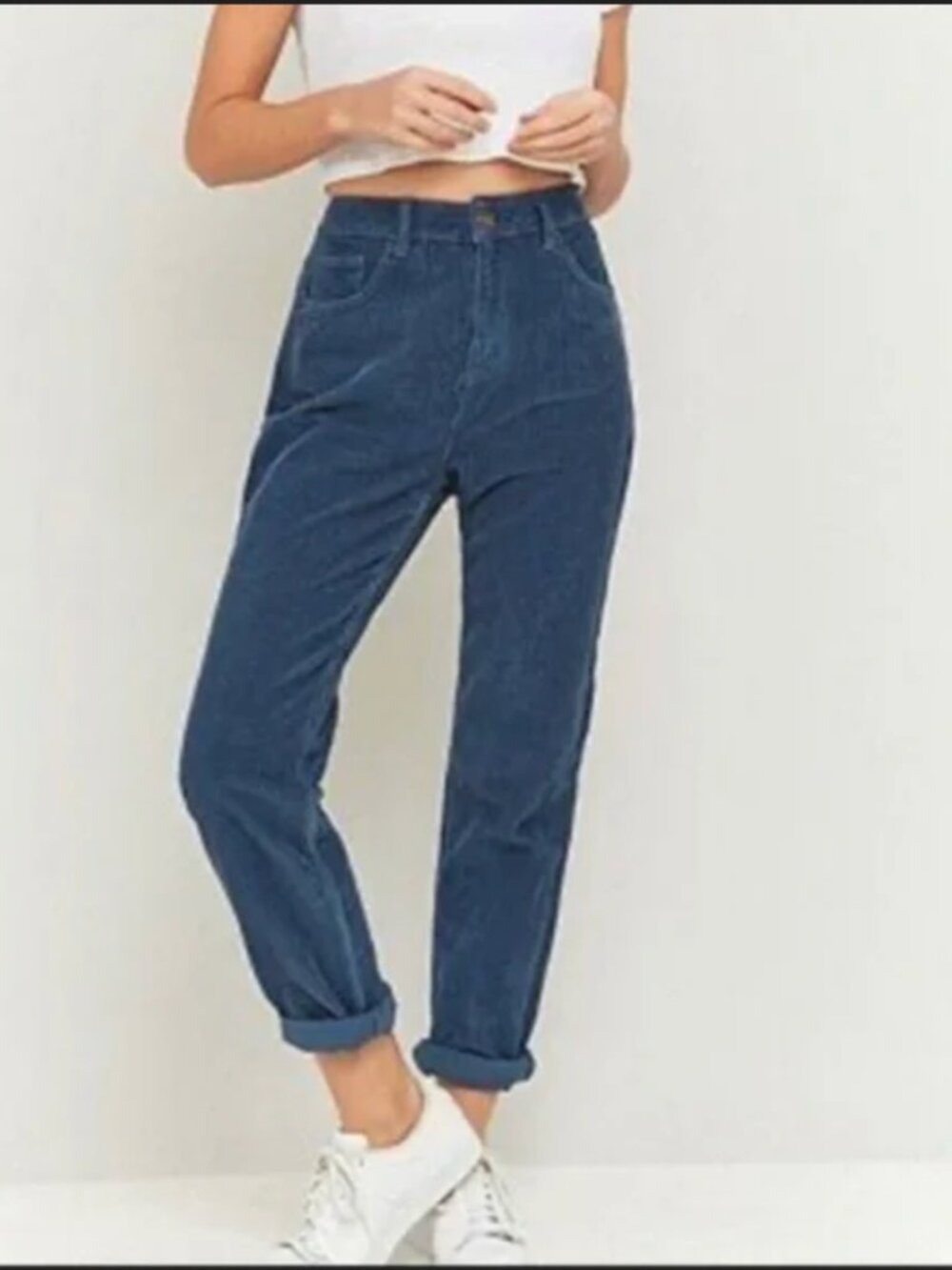 Urban Outfitters BDG Vintage Mom High-Rise Corduroy Pants; Navy; Size: 28